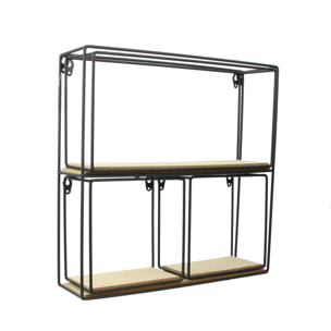 Etagere 4 Pieces Bois Metal 38x38x10cm