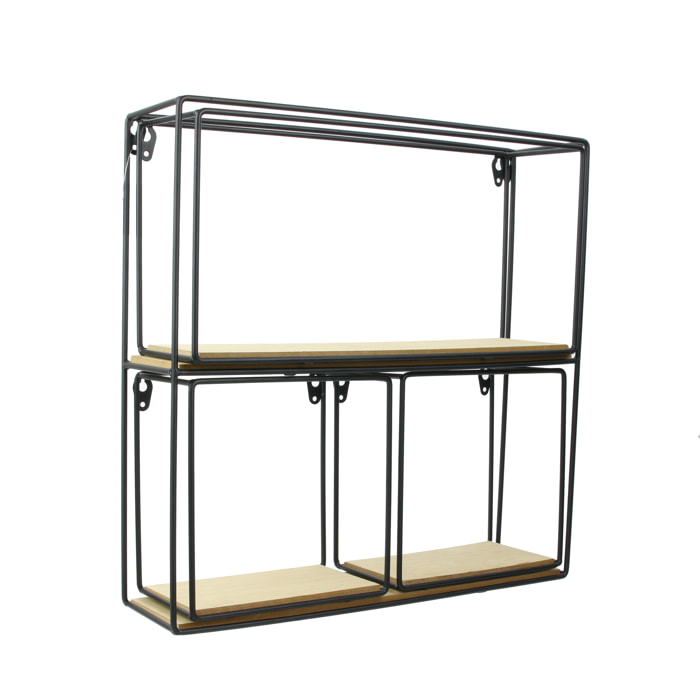 Etagere 4 Pieces Bois Metal 38x38x10cm