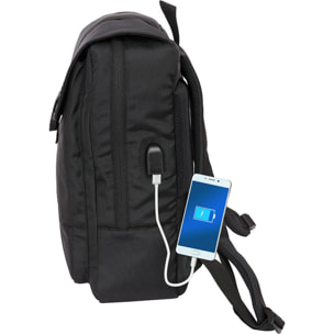 Mochila con solapa portatil 13,3+usb f.c.barcelona premium