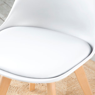 Chaise Mein -matériau d'injection, pieds en bois-couleur blanc 48 x 82 x 57 cm