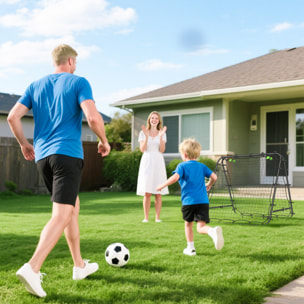 Red de Rebote Plegable de Doble Cara, Reboteador de Fútbol Ángulo Ajustable de 5 Niveles, con Tubo de Acero, Fácil de Instalar, Entrenamiento de Fútbol, Tenis, Béisbol, 100x95x90 cm, Negro