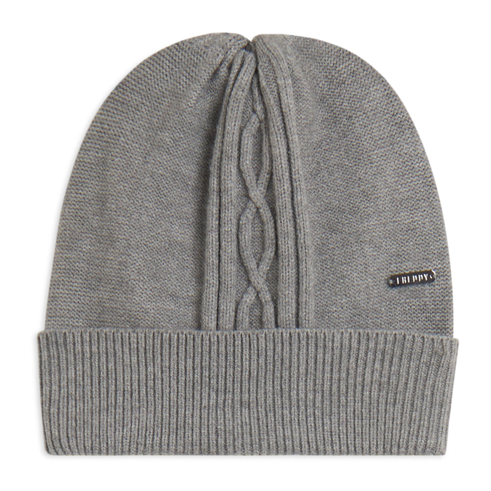 Berretto in maglia con treccia decorativa