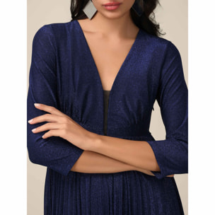 Oltre - Vestito lungo in jersey lurex - Blu