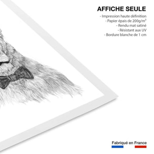 Affiche enfant lionne en fête  Affiche seule