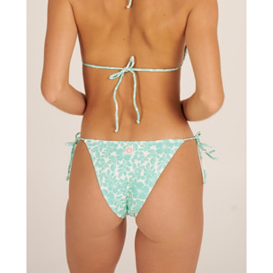 Braga de bikini con lazos y estampado de flores
