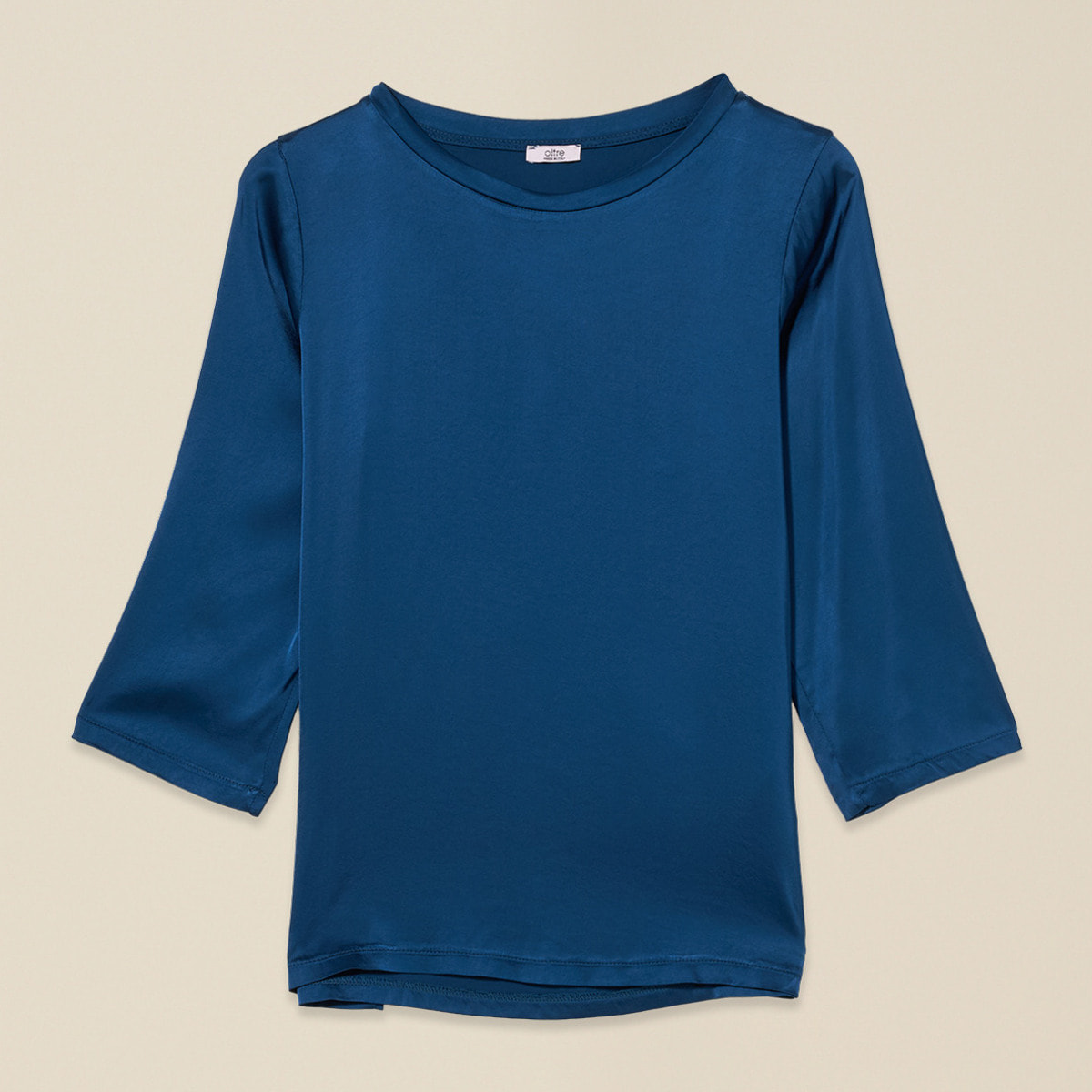 Oltre - Blusa in raso di viscosa stretch - Blu