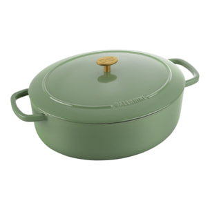 Cocotte 28 cm, Rond(e), Vert, Fonte