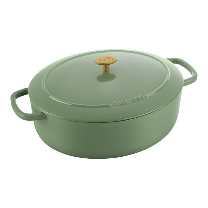 Cocotte 28 cm, Rond(e), Vert, Fonte