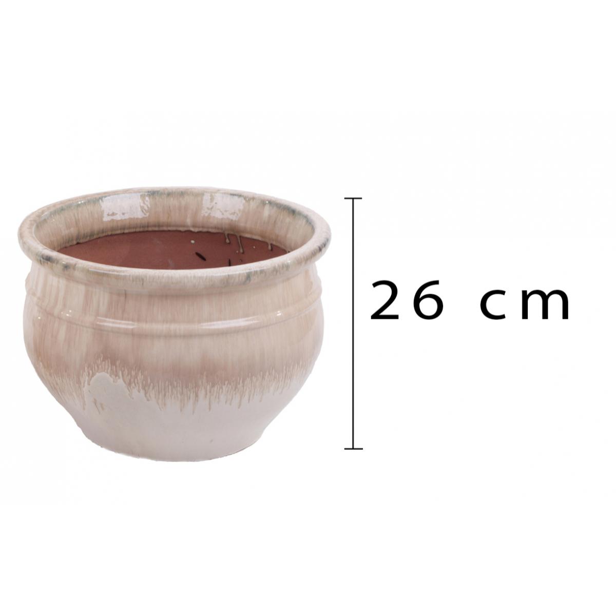 Vaso Cachepot In Ceramica. Larghezza 36 Cm - Pezzi 1 - 36X26X36cm - Colore: Bianco - Bianchi Dino - Ceramica