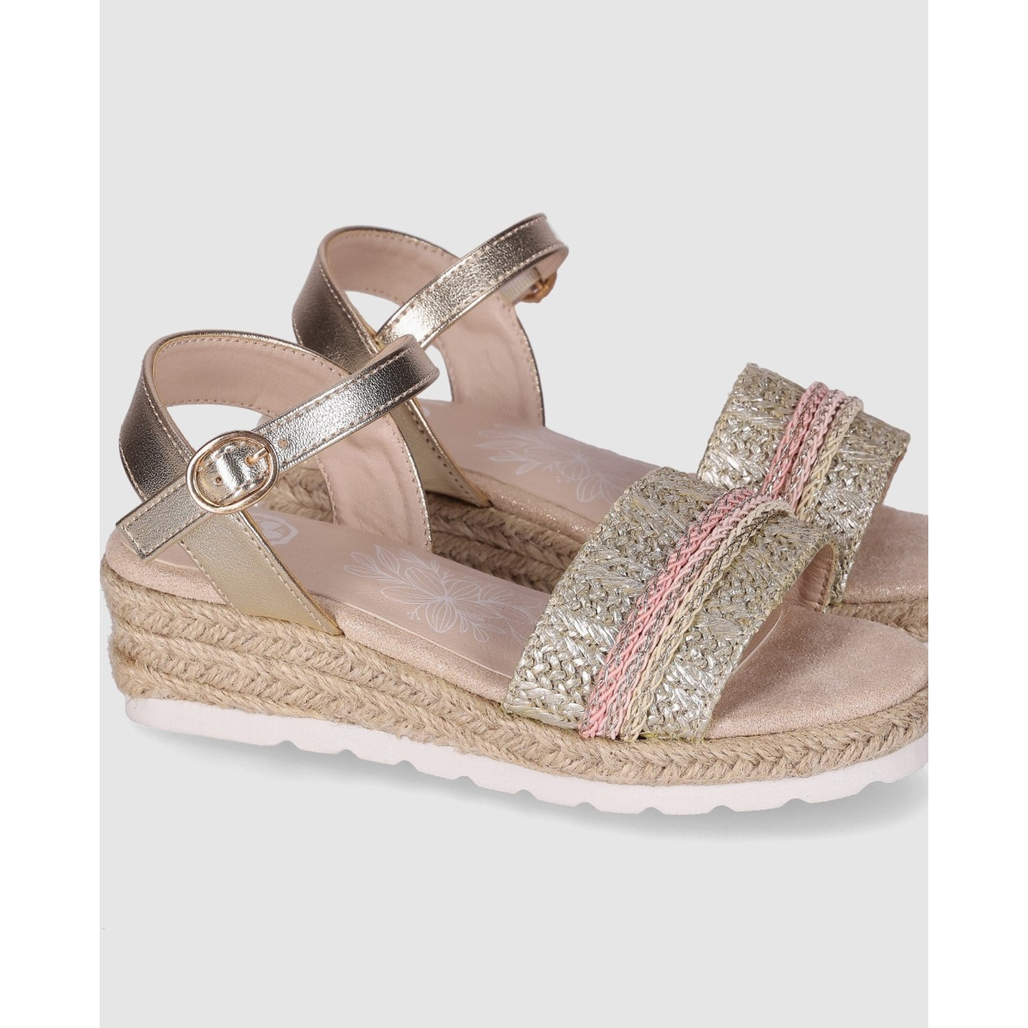 Sandalias de Piel Sintética - Platino - Tacón: 4 cm