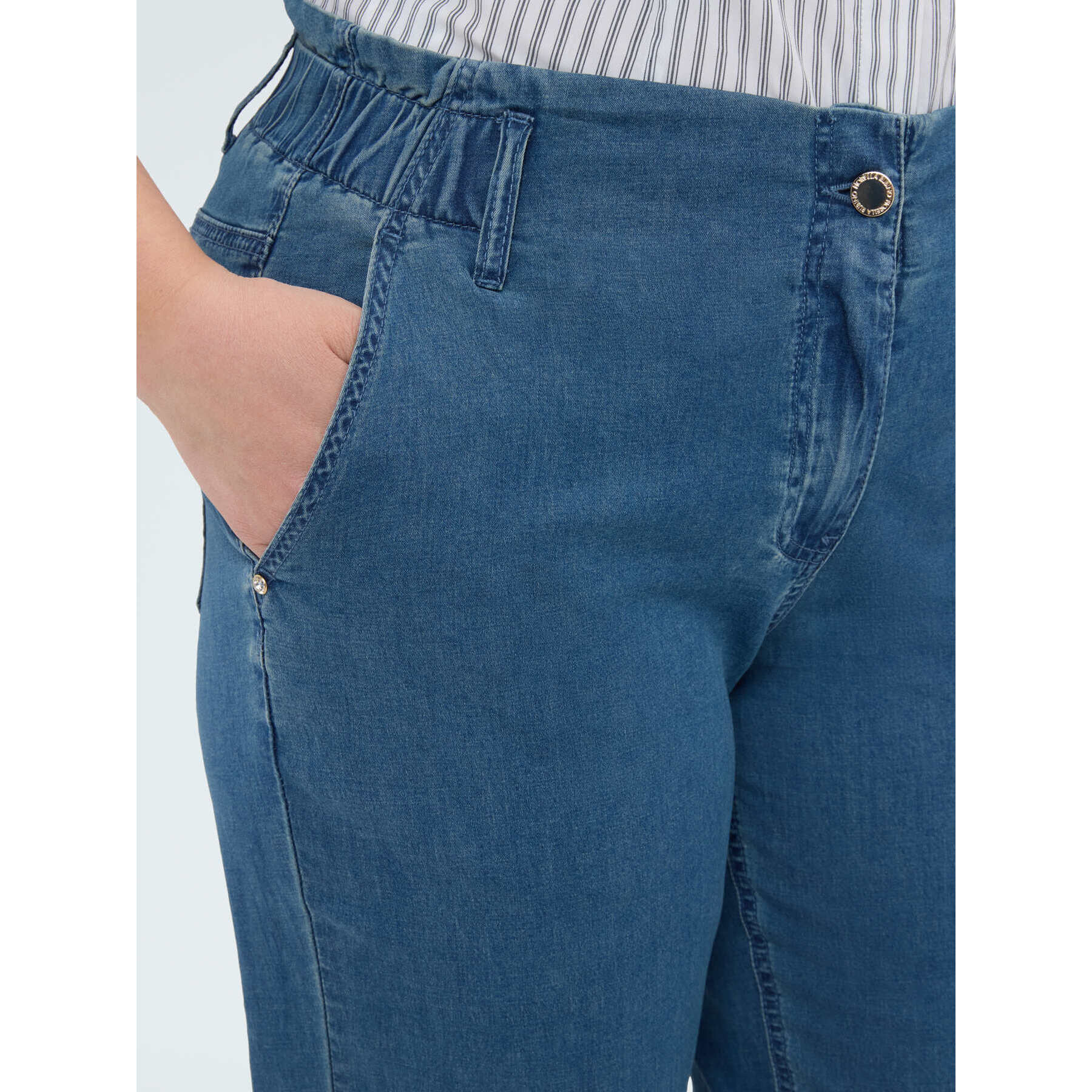 Fiorella Rubino - Jeans Balloon en denim mezcla de algodón - Azul