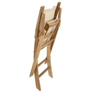 FUN - Lot de 2 fauteuils pliants textilène couleur beige