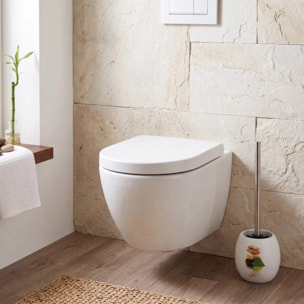 Brosse wc avec support Céramique JAVA LINGGA Décor Blanc MSV