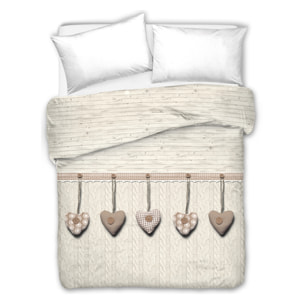 Copriletto di cotone cuore appeso beige