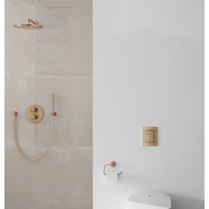 Ensemble douche de tête et bras 380 mm, 1 jet - Warm Sunset brossé