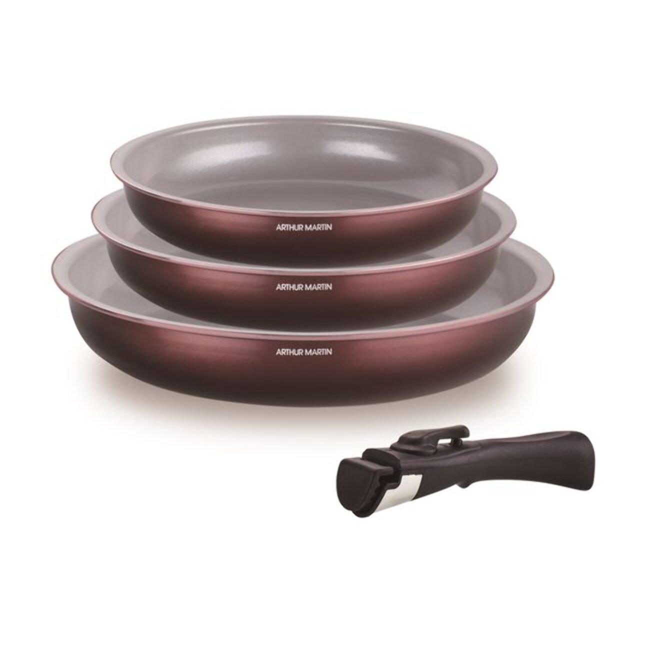Set de 3 poêles amovible céramique