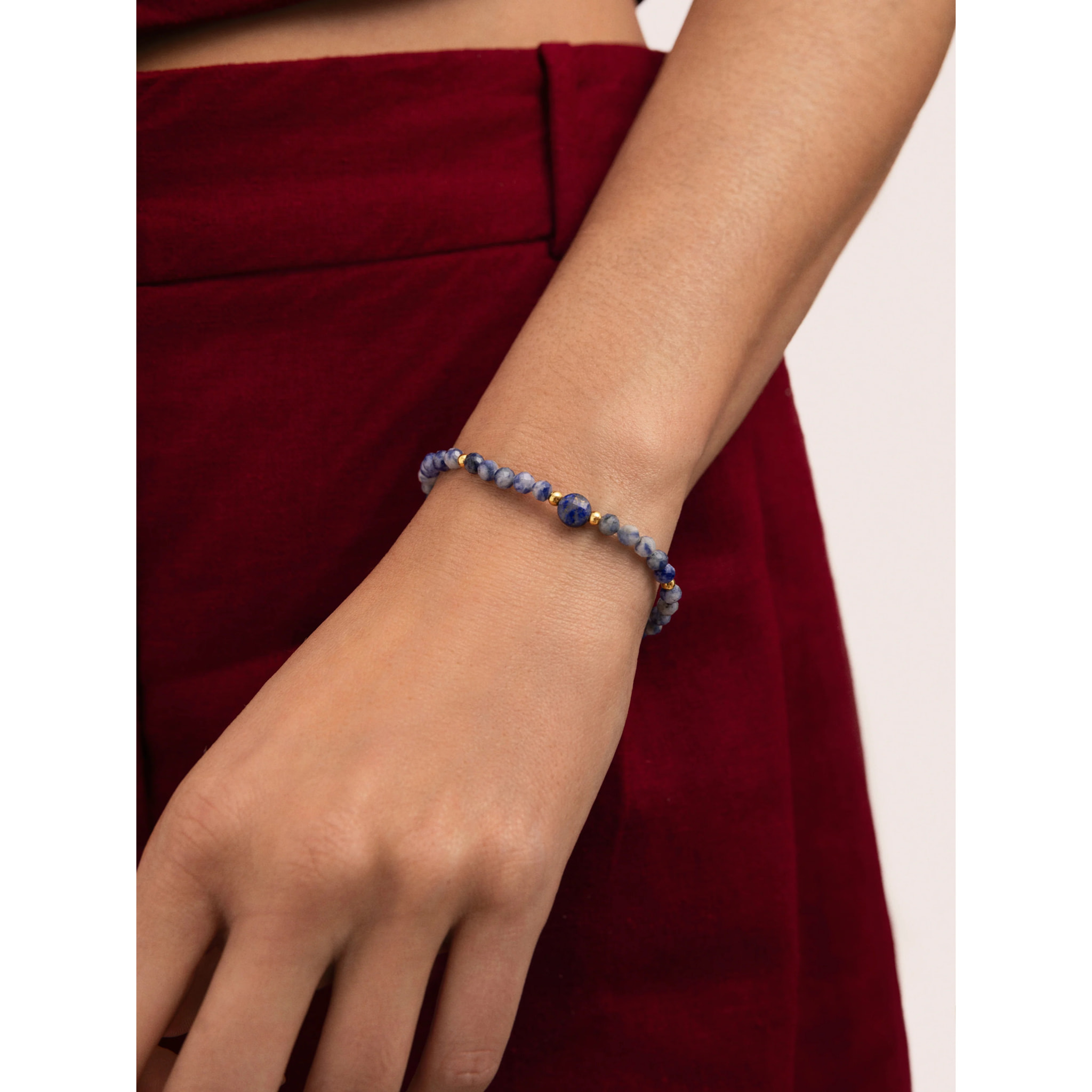 Bracciale Amulet Cianite Acciao Placcato Oro