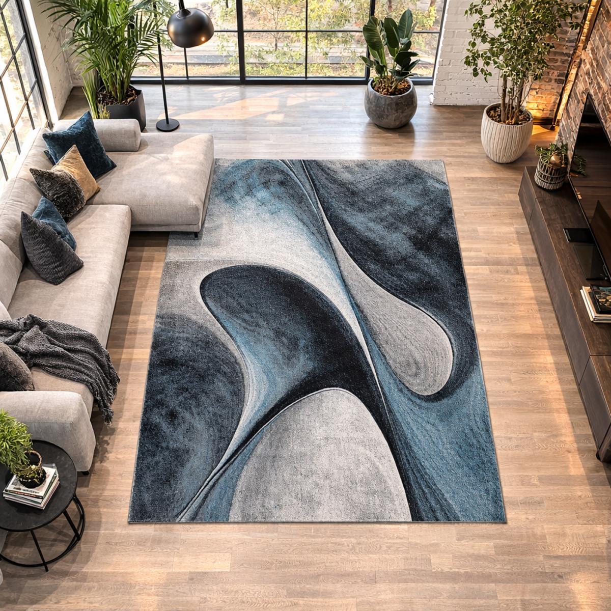 Tapis moderne Tavo avec motif de gouttes d'eau