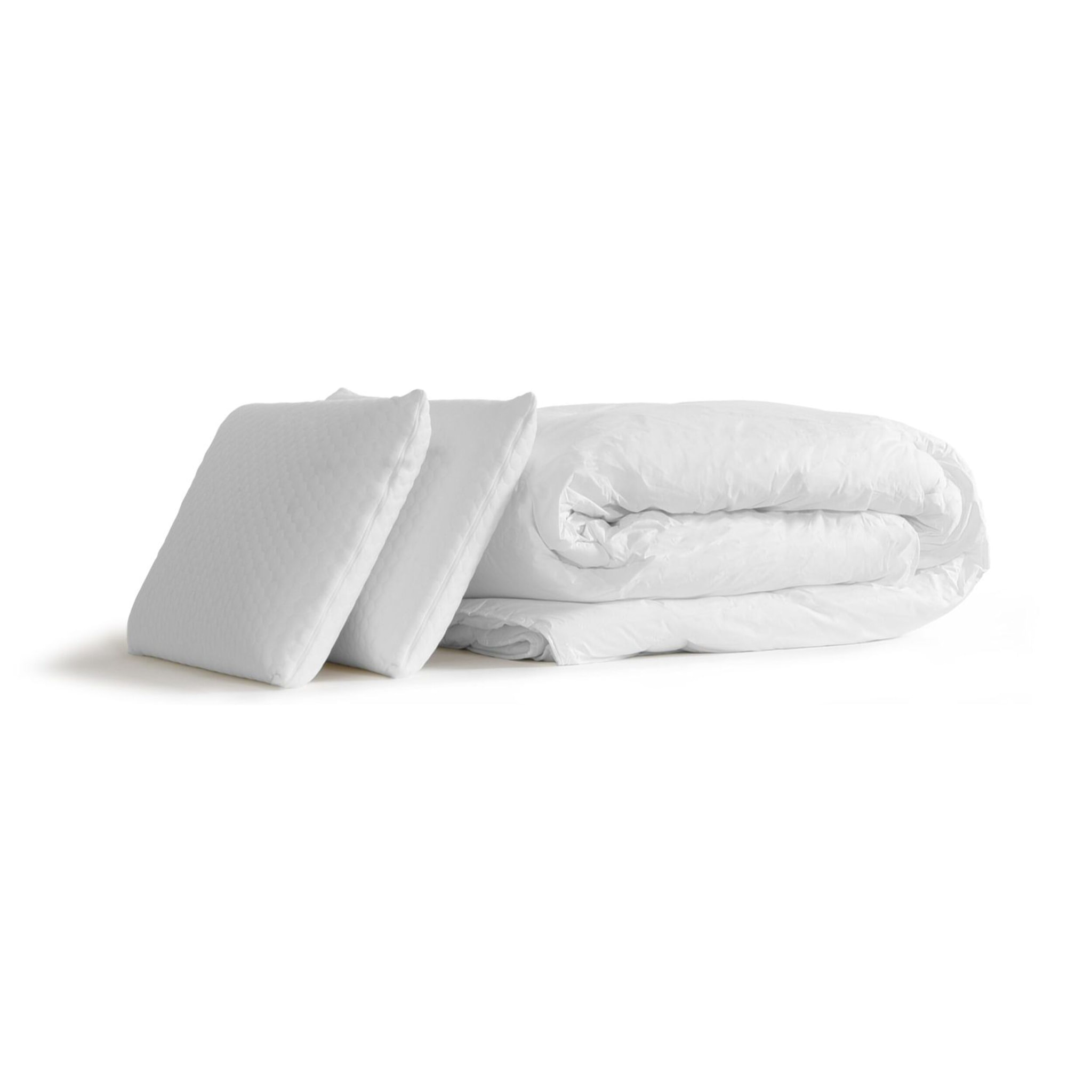 Matelas Ressorts ensachés et mémoire de forme 22cm d'épaisseur - 3 zones de confort - Confort ferme - Sommier tapissier en kit - Avec couette et oreillers - 2 places