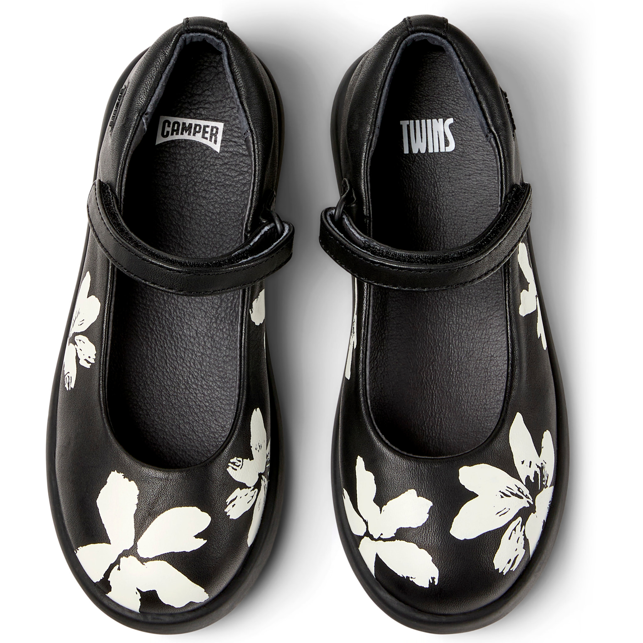 Ballerine - CAMPER Duet Twins - Nero - Pelle liscia