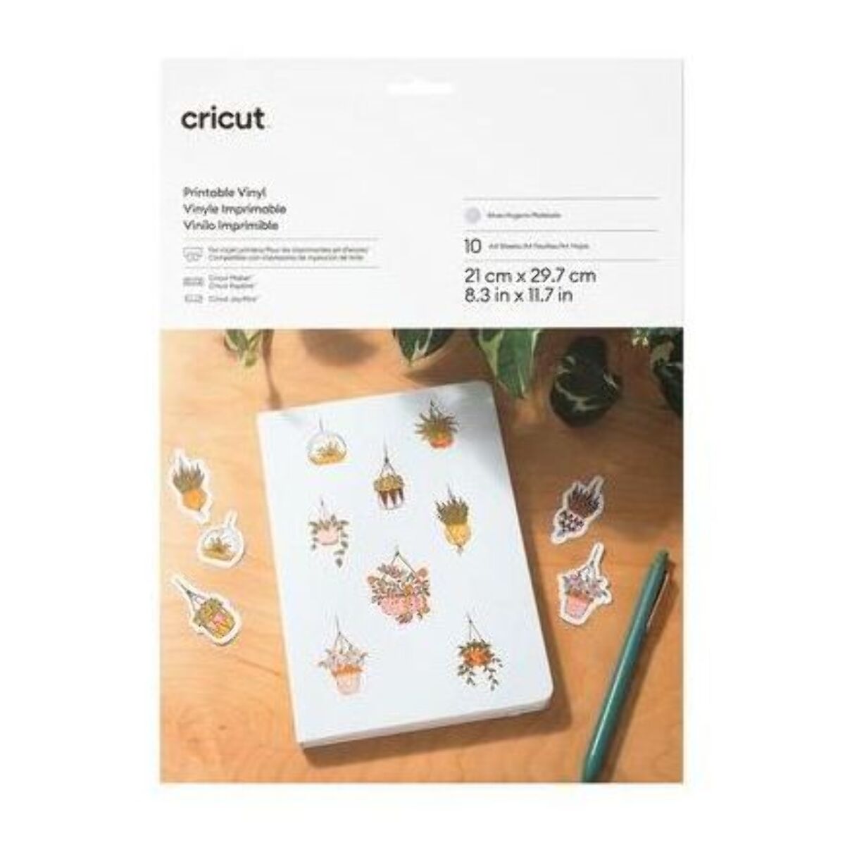 Accessoire CRICUT Printable Vinyl A4 - 10 sheets (Silver)