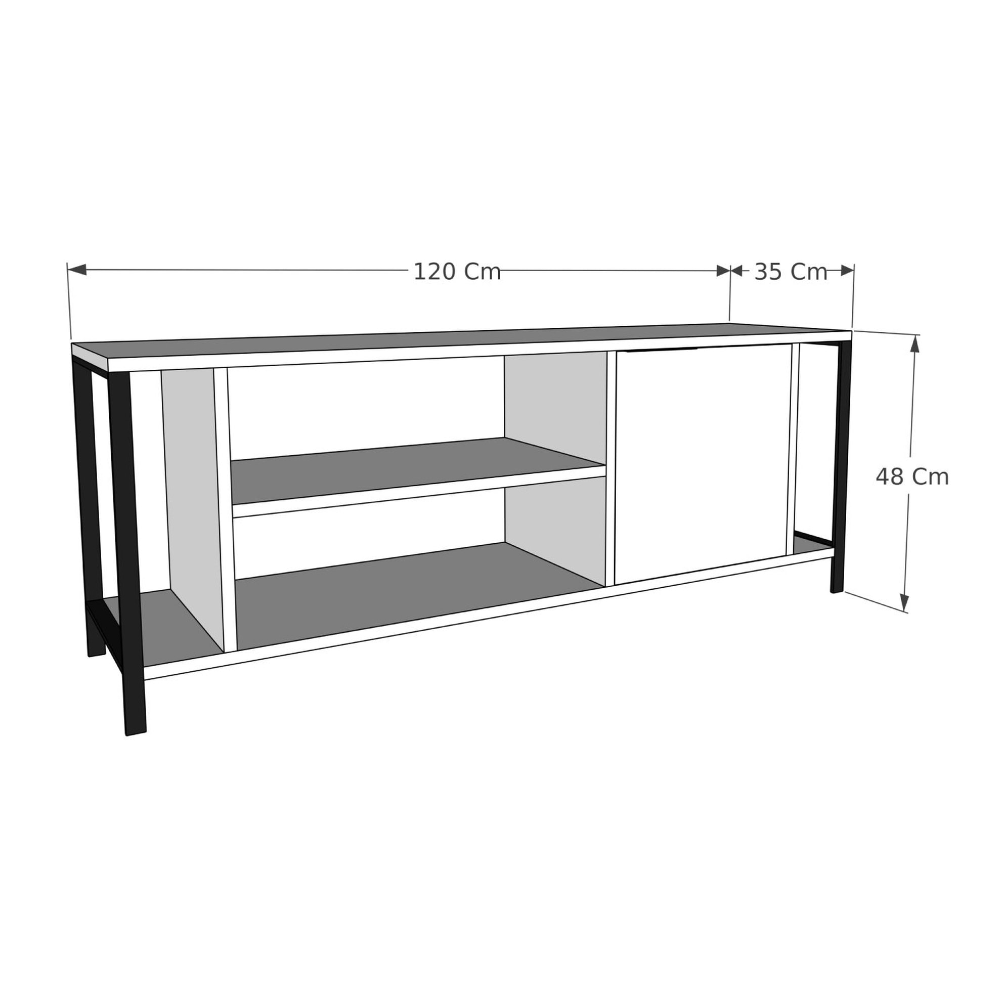 Mesa tv,100% tablero de aglomerado rechapado en melamina, color oscuro  marrón

negro