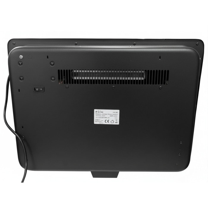 Cheminée électrique 2000W en verre trempé noir avec télécommande