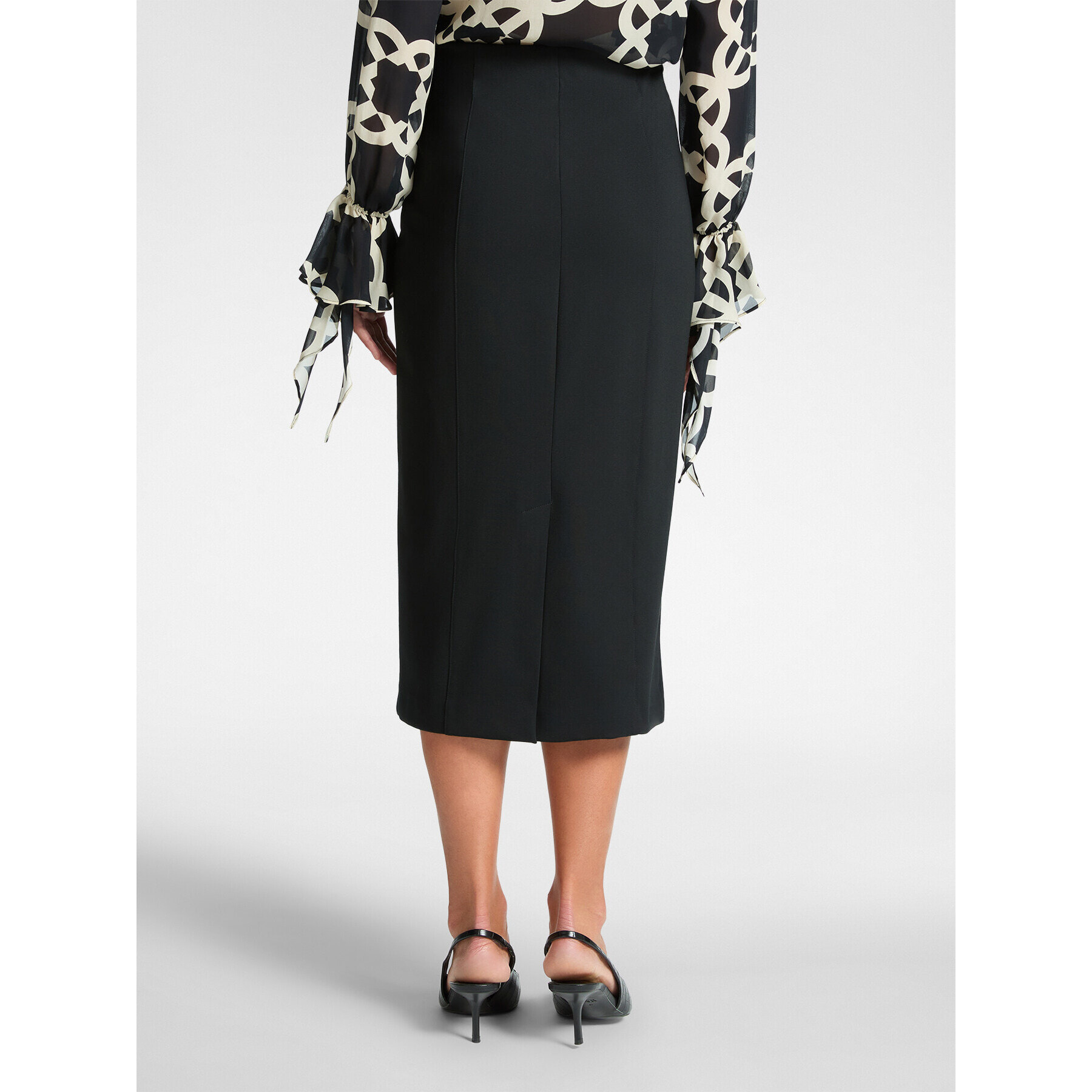 Elena Mirò - Falda lápiz en punto Milán - Negro