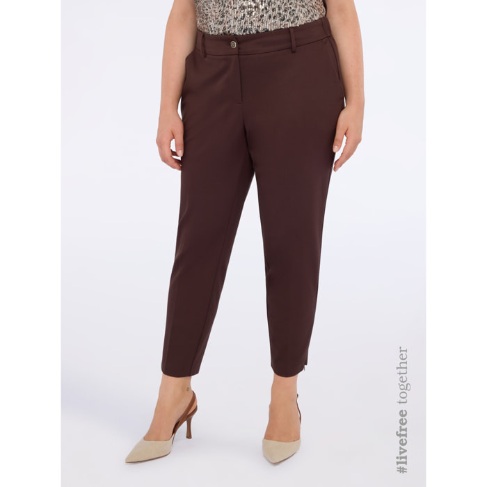 Fiorella Rubino - Pantaloni New York in punto Milano - Marrone