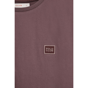 Maglietta rosa tortora dal fit dritto con toppa personalizzata Polo Club