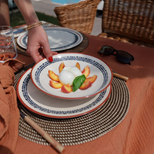 Lot de 6 assiettes creuses en faïence blanche 21cm AMATXI