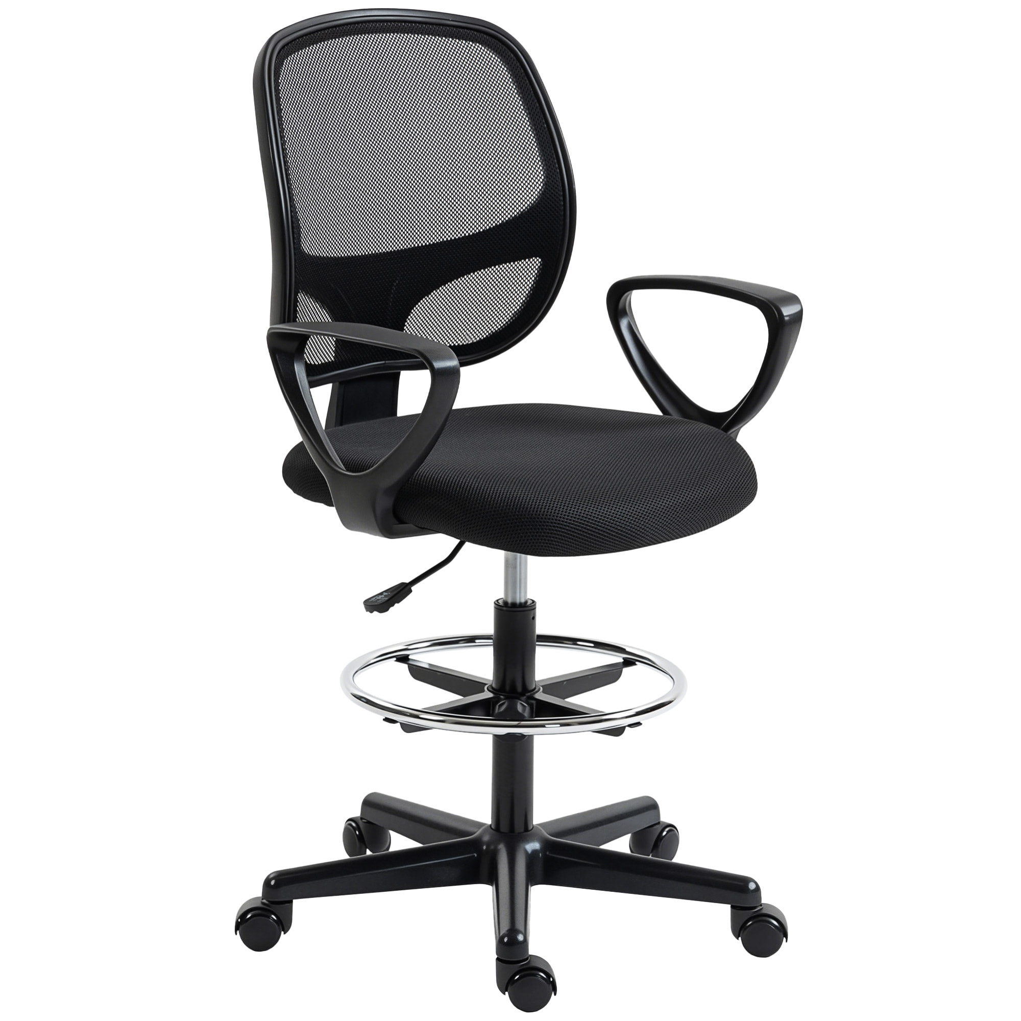Chaise bureau ergonomique hauteur réglable tissu en maille noir