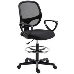 Chaise bureau ergonomique hauteur réglable tissu en maille noir