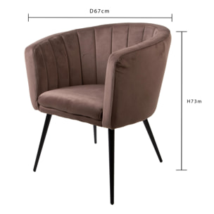 Poltrona velvet - 60xH73x67cm - Pezzi 1 - Bianchi Dino SpA