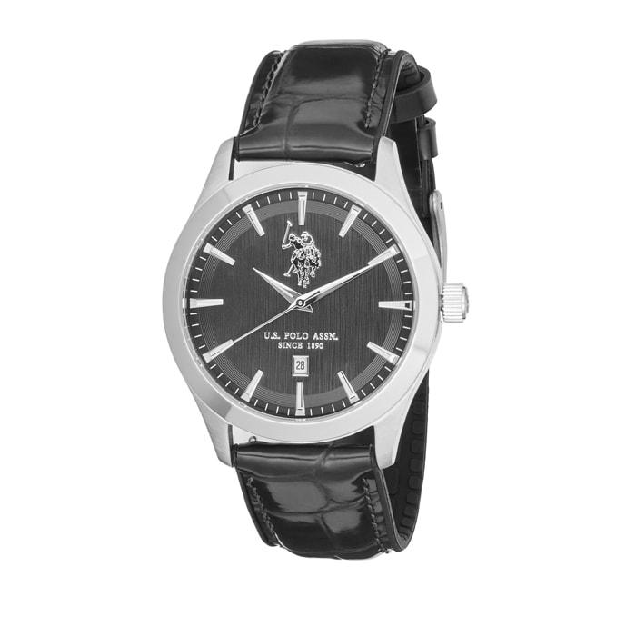 Orologio U.S. Polo Assn. con cinturino in pelle blu