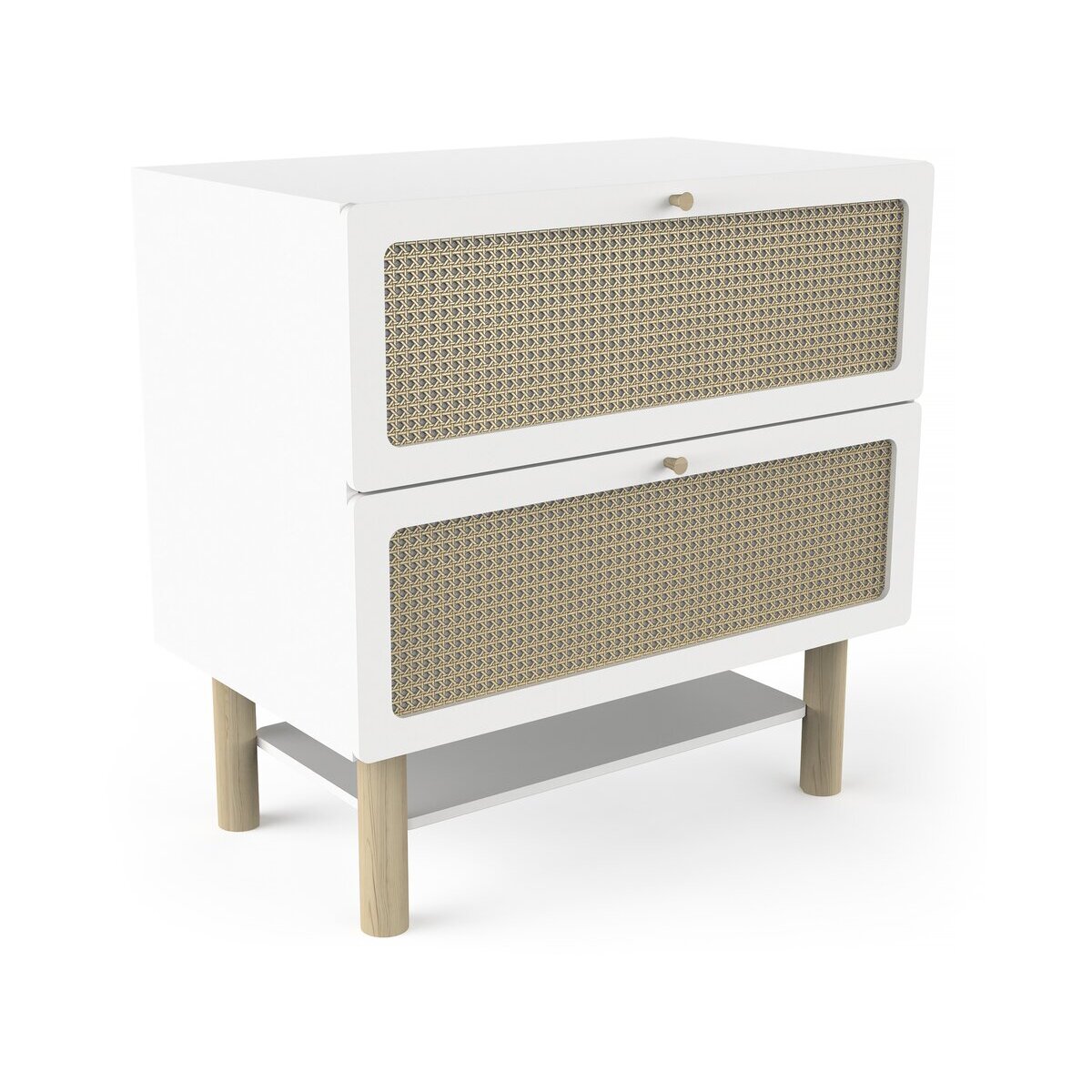 Commode bois enfant " Ochna " - 2 tiroirs - Blanc