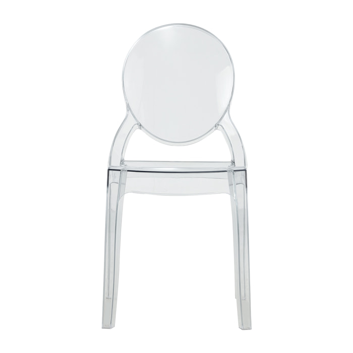 Set Da 4, Sedia Gaeta Metacrilato Trasparente per soggiorno, cucina e arredo bar