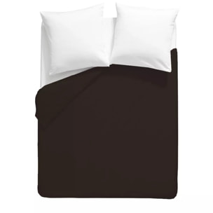 Housse de couette percale de coton uni chocolat Giulia chocolat