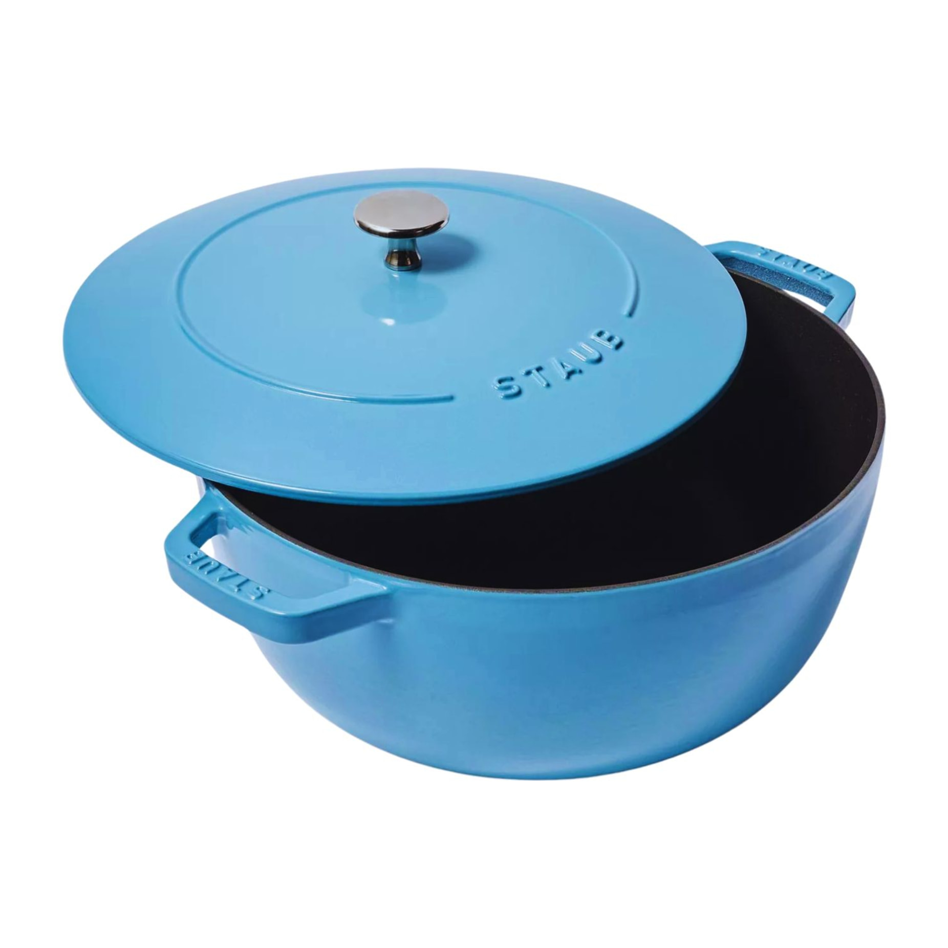 Cocotte en fonte Bleu-Glacier 31cm