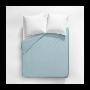 Housse de couette satin de coton uni bleu Ava uni mint