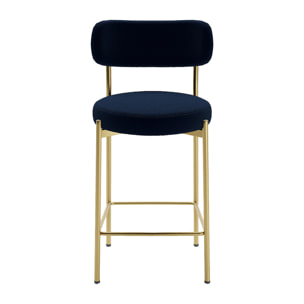 Lot de 2 tabourets de bar velours noir Agathe