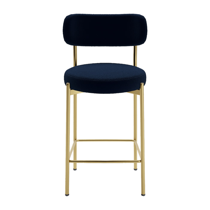 Lot de 2 tabourets de bar velours noir Agathe
