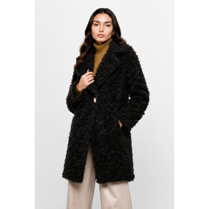Kocca - Cappotto da donna in tessuto riccio con ampio collo Donna