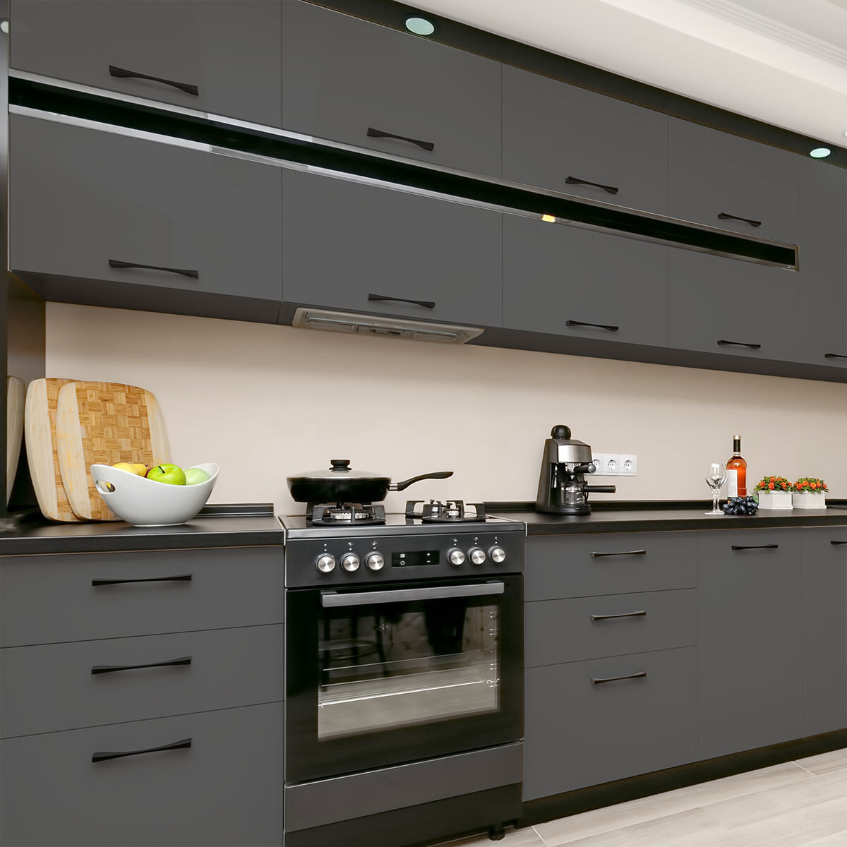 Rouleau adhésif décoratif Vinyle au Mètre - Gris fonce - Sticker Lavable Imperméable Mur Cuisine Meubles