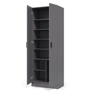 Armario de 2 puertas en gris grafito 60x180 cm Multi Useful Gris Grafito