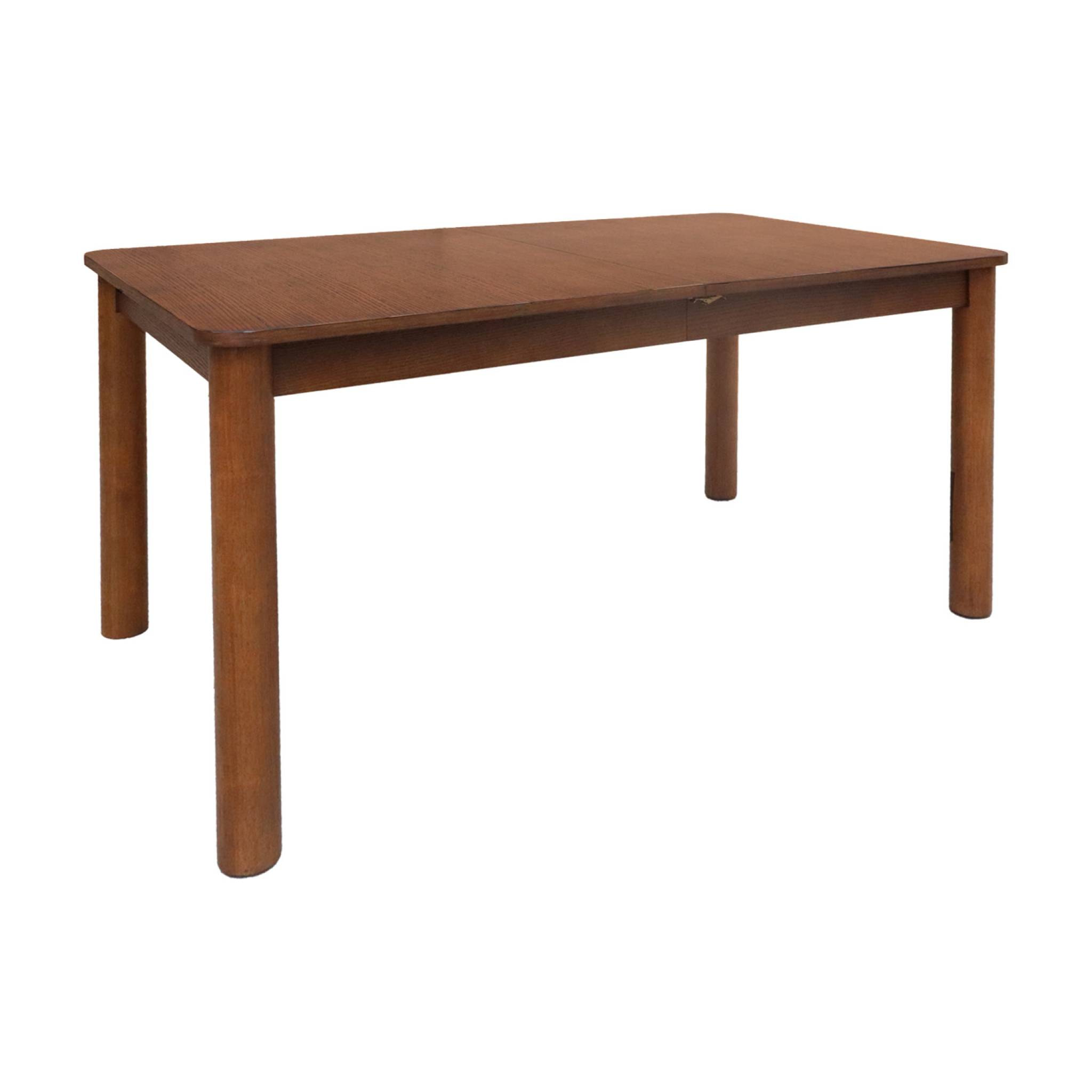Table à manger rectangulaire extensible bois d'hévéa et placage chêne 6 à 10 places SOLENE