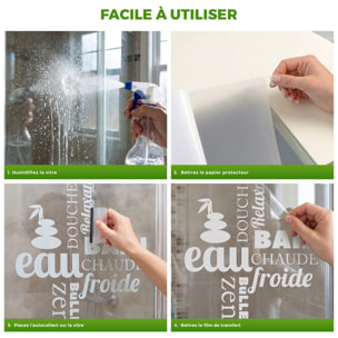 Film Fenêtre Anti Regard Occultant - DESIGN - Stickers Autocollant Brise-Vue pour Vitre & Porte de Douche