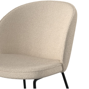 Chaise Groom beige en tissu bouclette (lot de 2)