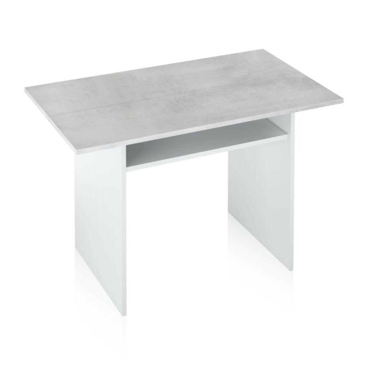Mesa consola extensible Verti Blanco Artik (Blanco Mate) - Gris Cemento