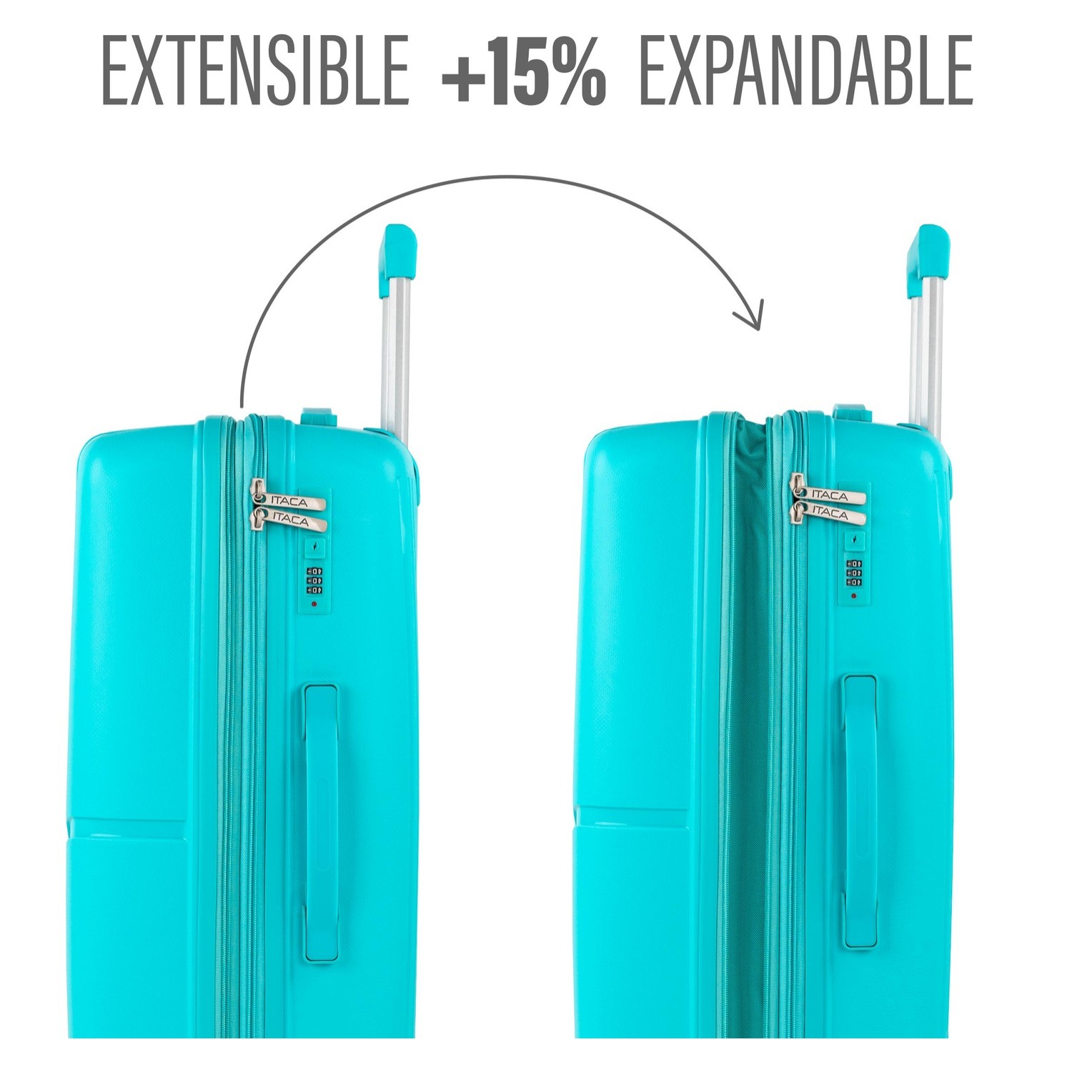 Juego De Maletas Rígidas Pp Itaca 761300 Viaje Pp Itaca Online Turquesa